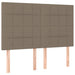 Pat box spring cu saltea, gri taupe, 140x200 cm, textil - WALTI WALTI