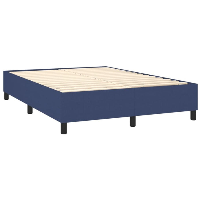 Pat box spring cu saltea, albastru, 140x200 cm, textil - WALTI WALTI