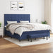 Pat continental cu saltea, albastru, 160x200cm, material textil - WALTI WALTI