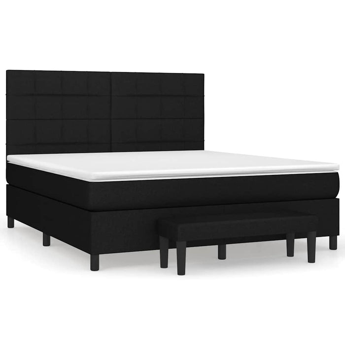 Pat box spring cu saltea, negru, 180x200 cm, catifea - WALTI WALTI