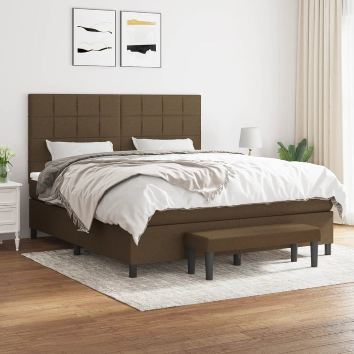 Pat continental cu saltea maro închis 180x200cm material textil WALTI