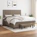 Pat continental cu saltea, gri taupe, 180x200 cm, textil - WALTI WALTI