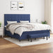 Pat box spring cu saltea, albastru, 180x200 cm, material textil - WALTI WALTI