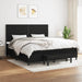 Pat box spring cu saltea, negru, 200x200 cm, textil - WALTI WALTI