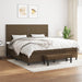 Pat box spring cu saltea, maro închis, 200x200 cm, textil - WALTI WALTI
