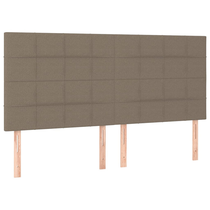 Pat box spring cu saltea, gri taupe, 200x200 cm, textil - WALTI WALTI