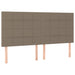 Pat box spring cu saltea, gri taupe, 200x200 cm, textil - WALTI WALTI