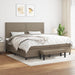 Pat box spring cu saltea, gri taupe, 200x200 cm, textil - WALTI WALTI