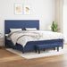 Pat box spring cu saltea, albastru, 200x200 cm, textil - WALTI WALTI