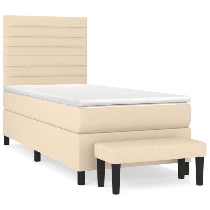 Pat box spring cu saltea, crem, 80x200 cm, textil - WALTI WALTI
