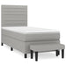 Pat box spring cu saltea, gri deschis, 90x190 cm, textil - WALTI WALTI