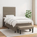 Pat box spring cu saltea, gri taupe, 90x190 cm, textil - WALTI WALTI