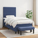 Pat box spring cu saltea, albastru, 90x190 cm, textil - WALTI WALTI