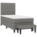 Pat box spring cu saltea, gri închis, 90x200 cm, textil - WALTI WALTI
