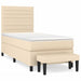 Pat box spring cu saltea, crem, 90x200 cm, textil - WALTI WALTI