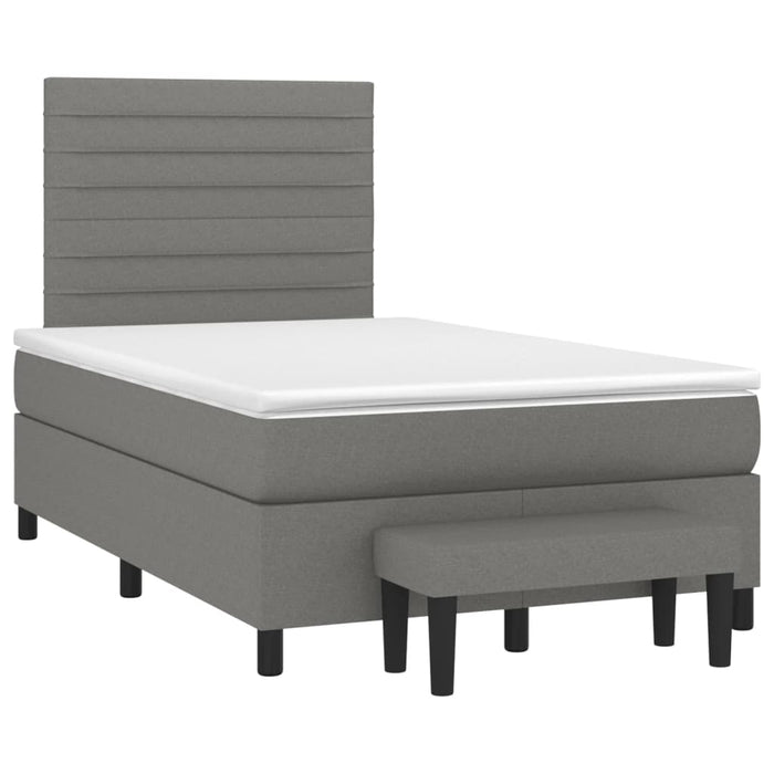 Pat box spring cu saltea, gri închis, 120x200 cm, textil - WALTI WALTI