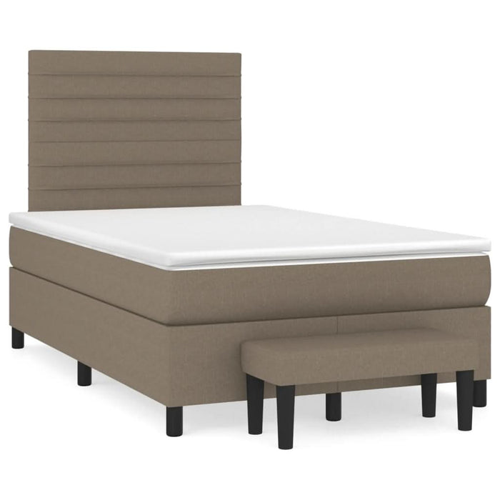 Pat box spring cu saltea, gri taupe, 120x200 cm, textil - WALTI WALTI