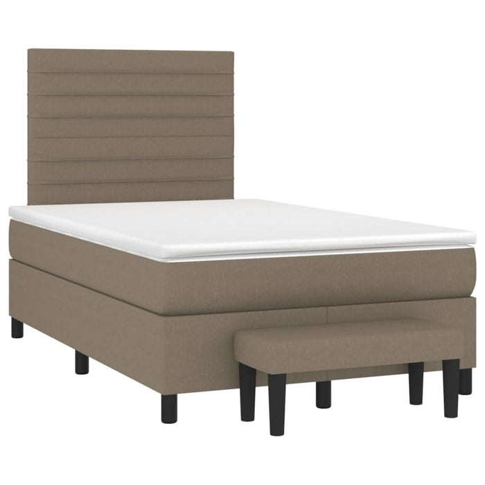 Pat box spring cu saltea, gri taupe, 120x200 cm, textil - WALTI WALTI