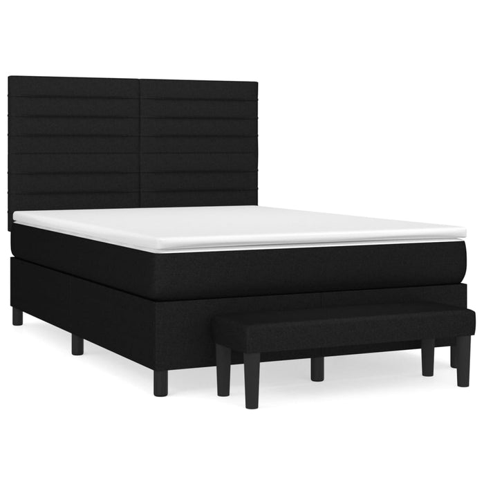 Pat box spring cu saltea, negru, 140x200 cm, textil - WALTI WALTI