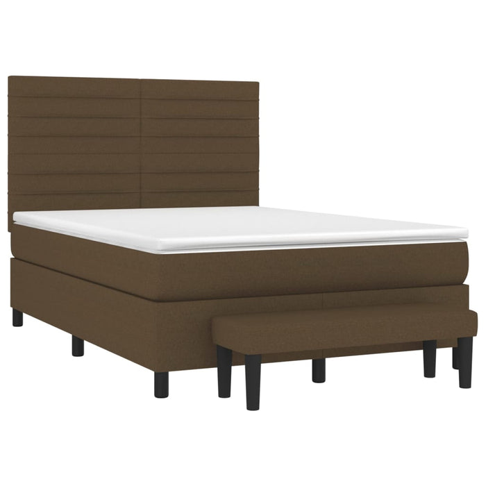 Pat continental cu saltea, maro închis, 140x200 cm, textil - WALTI WALTI