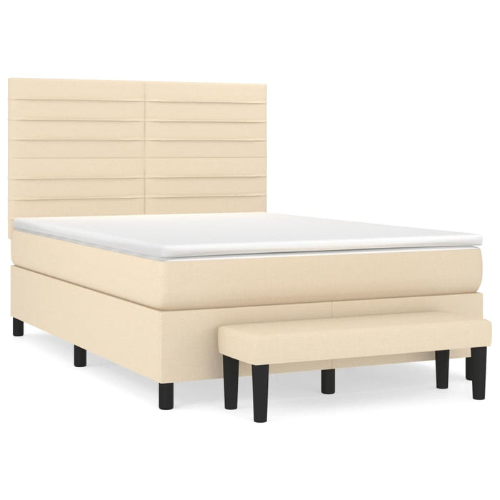 Pat continental cu saltea, crem, 140x200 cm, material textil - WALTI WALTI