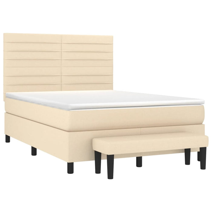 Pat continental cu saltea, crem, 140x200 cm, material textil - WALTI WALTI