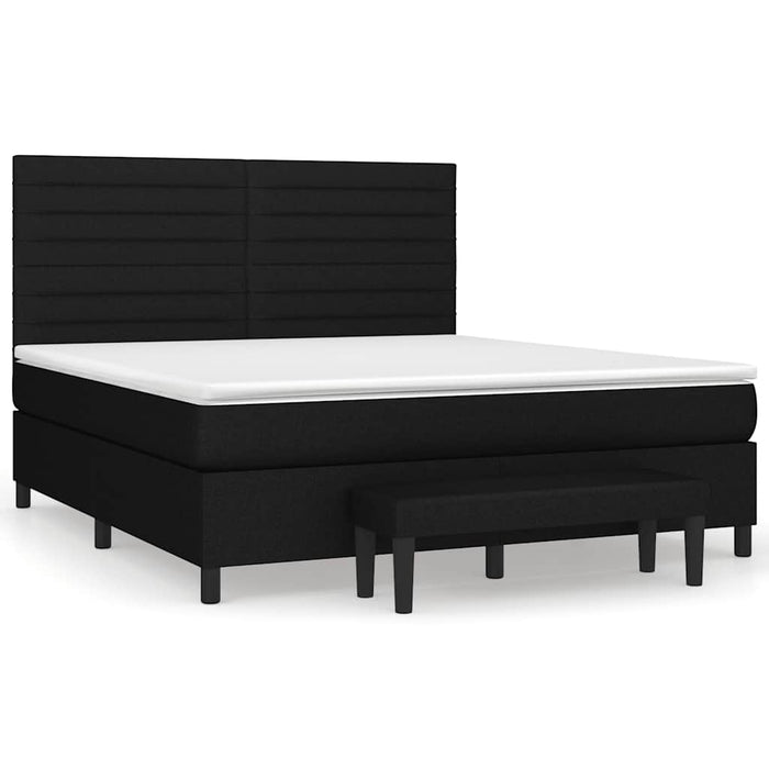 Pat box spring cu saltea, negru, 160x200 cm, textil - WALTI WALTI