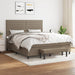 Pat box spring cu saltea, gri taupe, 160x200 cm material textil - WALTI WALTI