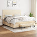 Pat box spring cu saltea, crem, 160x200 cm, material textil - WALTI WALTI