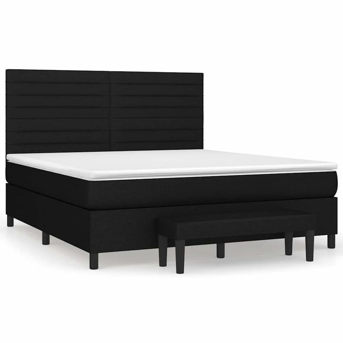 Pat box spring cu saltea, negru, 180x200 cm, catifea - WALTI WALTI