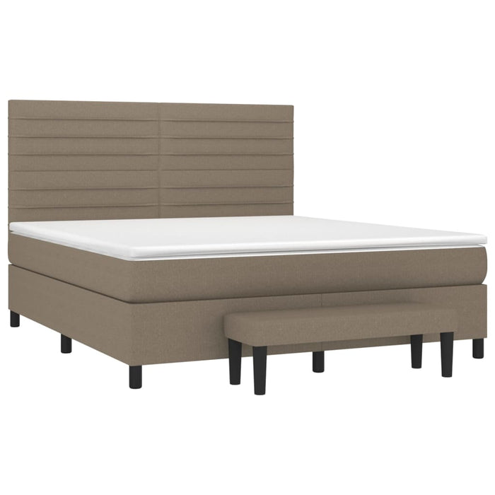 Pat continental cu saltea, gri taupe, 180x200 cm, textil - WALTI WALTI