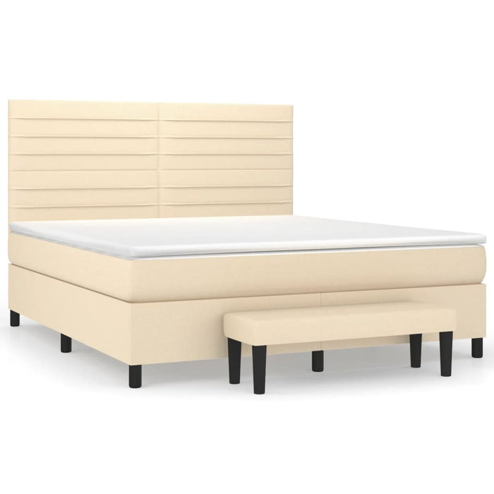 Pat continental cu saltea, crem, 180x200 cm, textil - WALTI WALTI