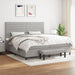 Pat box spring cu saltea, gri deschis, 200x200 cm, textil - WALTI WALTI