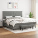 Pat box spring cu saltea, gri închis, 200x200 cm, textil - WALTI WALTI