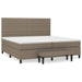 Pat box spring cu saltea, gri taupe, 200x200 cm, textil - WALTI WALTI