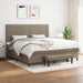 Pat box spring cu saltea, gri taupe, 200x200 cm, textil - WALTI WALTI