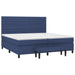 Pat box spring cu saltea, albastru, 200x200 cm, textil - WALTI WALTI