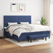 Pat box spring cu saltea, albastru, 200x200 cm, textil - WALTI WALTI