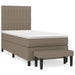 Pat box spring cu saltea, gri taupe, 80x200 cm, textil - WALTI WALTI