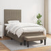 Pat box spring cu saltea, gri taupe, 80x200 cm, textil - WALTI WALTI
