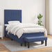 Pat box spring cu saltea, albastru, 80x200 cm, textil - WALTI WALTI