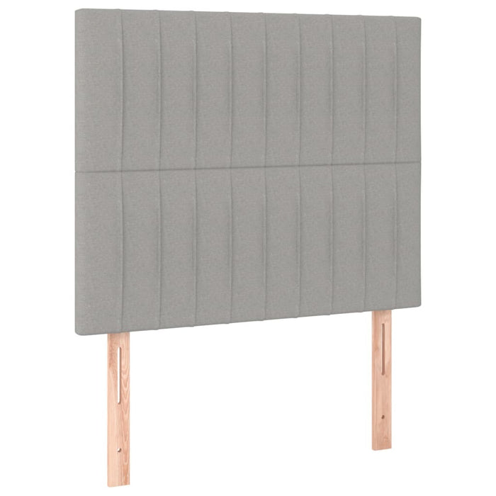 Pat box spring cu saltea, gri deschis, 90x190 cm, textil - WALTI WALTI