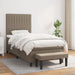 Pat box spring cu saltea, gri taupe, 90x190 cm, textil - WALTI WALTI