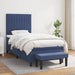 Pat box spring cu saltea, albastru, 90x190 cm, textil - WALTI WALTI