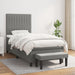Pat box spring cu saltea, gri închis, 100x200 cm, textil - WALTI WALTI