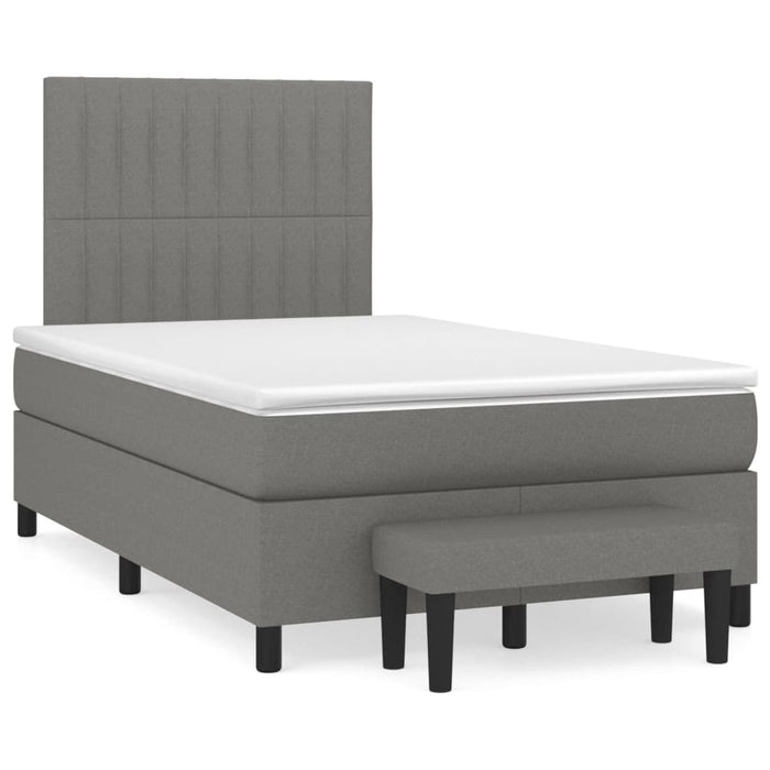 Pat box spring cu saltea, gri închis, 120x200 cm, textil - WALTI WALTI