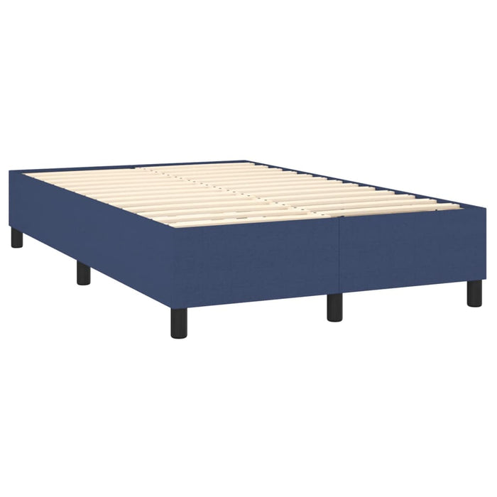 Pat box spring cu saltea, albastru, 120x200 cm, textil WALTI