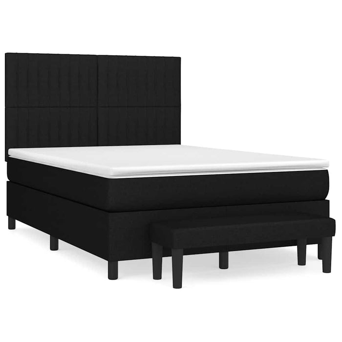 Pat box spring cu saltea, negru, 140x190 cm, textil - WALTI WALTI