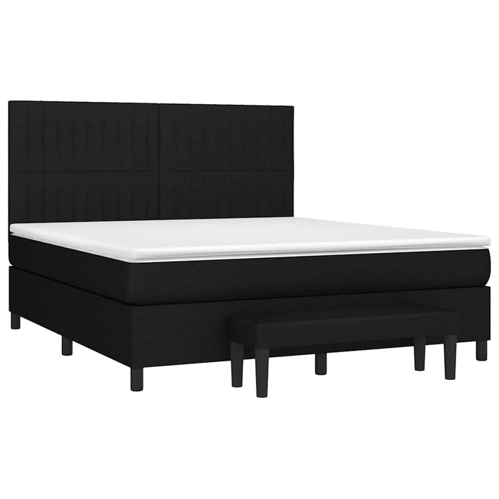 Pat box spring cu saltea, negru, 160x200 cm, textil - WALTI WALTI