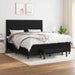 Pat box spring cu saltea, negru, 160x200 cm, textil - WALTI WALTI